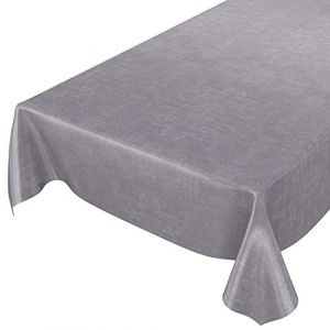 ANRO Nappe de Table en Toile cirée, de Forme Ronde, rectangulaire ou Ovale, 100 x 140cm, Bords découpés, Gris Uni Urban