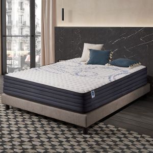 Naturalex - Matelas Perfect Sleep - 140x190 cm - Mousse mémoire de forme hr, Blue Latex, Hypoallergénique - Très ferme - 7 zones de confort - Face