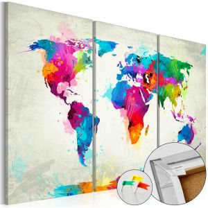 Artgeist Tableau en liège - Colourful Expression [Cork Map] 120x80