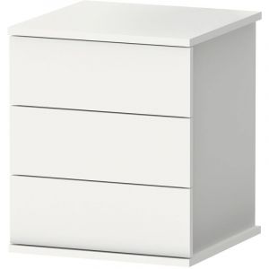 Image de Pegane Table de chevet / Table de nuit coloris Blanc - Hauteur 48.5 x Longueur 41 x Profondeur 40 cm