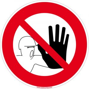 Panneau Interdit &agrave; Toute Personne &Eacute;trang&egrave;re au Service Sticker Acc&egrave;s Interdit &agrave; Toute Personne, Panneau pvc, Alu Ad sif Diam&egrave;tre 125 mm
