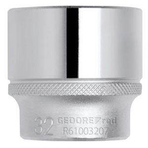 Gedore Red Douille, Entraînement 1/2" 12,5 mm, 6 pans, Diamètre 30 mm, Outil, R610003006, Acier chromé