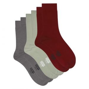 DIM Chaussettes Homme Respirabilité x3, Gris/Rouge/Vert, 43-46