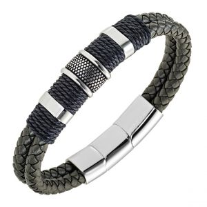 Bracelet Homme All Blacks Bijoux - 682373 Acier et Cuir