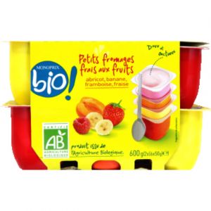 Monoprix Bio Petits fromages frais aux fruits bio - Les 12 pots de 50g