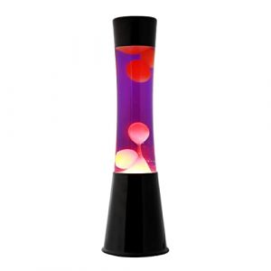 ITotal XL1789 Lampe à Lave 40 cm avec Base Noire, Liquide Violet et Cire Jaune