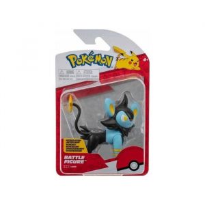 Coffret figurine pokemon luxio - figurine combat bleu et noire - set jouet garcon + 1 carte animaux