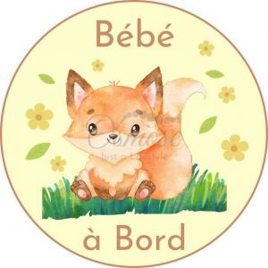 Autocollant Bébé à Bord - Petit Renard