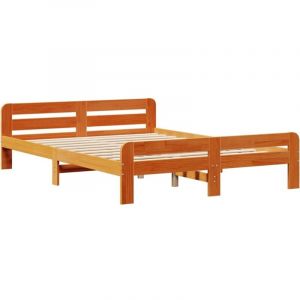 VidaXL Cadre de lit sans matelas cire marron 150x200cm bois pin massif