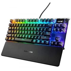 Image de SteelSeries Apex 7 TKL – Clavier de gaming mécanique – Forme compacte – Écran OLED Display – Switchs marron – Agencement Américain QWERTY