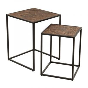 Image de Lot de 2 Tables Gigognes "Ano" 42cm Naturel Prix