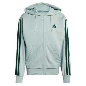 Adidas Herren Essential Three Stripes French Terry Fullzip Hoodie, Wonder Sage/Collegiate Green, L