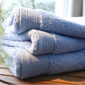 Blanc des vosges Drap de douche Micro-coton - 70 x 140 cm - Bleuet