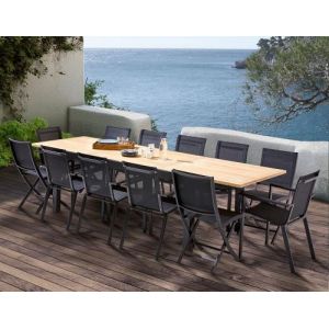 Wilsa Garden Table et chaises de jardin moderne Bali 4 chaises 8 fauteuils
