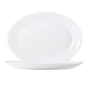 Arcoroc Hôtel Blanc Uni 6 Assiettes plates Ovale