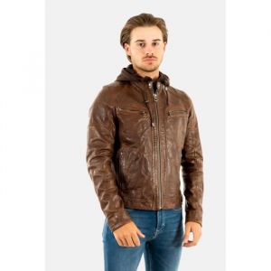 Blouson cuir vintage Iron & Resin Bishop Hood Lamb Paolo