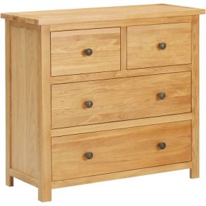 Image de VidaXL Commode 80x35x75 cm Bois de chêne massif