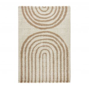Tapis intérieur shaggy, arc-en-ciel, beige, 200 x 280 cm
