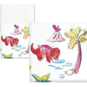 Ruedelafete P'TIT Clown re22512 - Lot de 20 serviettes anniversaire Dinosaures