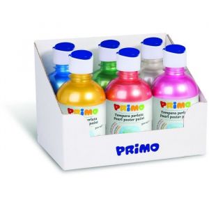 Primo 234TP6ASS Lot de gouache perl&eacute;e, 6 flacons avec bouchon doseur.