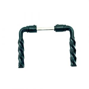 Dubois industries Bequille double torsad&eacute;e en Aluminium Poli noir,2 Port&eacute;es, acier zingu&eacute;, Fixation polybloc, 7x100, &eacute;poxy noir