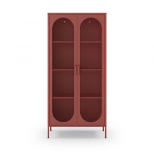 DRAWER Vaisselier 2 portes en métal H170cm - Terracotta - Zio