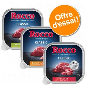 Rocco 9x300g Classic lot mixte Classic 1 pur bœuf, panses, cœurs de volaille - Pâtée pour chien