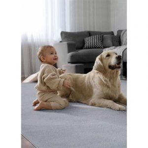 Toutapis - Tapis doux lumia - Gris, rond, 120x120 cm