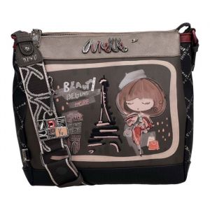Anekke Sac à épaule bandoulière brun foncé beige pour femme - Mademoiselle 3 Compartment Crossbody Bag Multicolor 319466