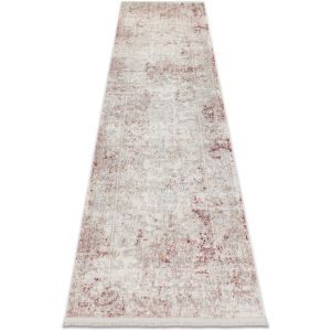 Image de Tapis, tapis de couloir moderne DISTIN 0828A rose / poudre / blanc - Abstraction, vintage, franges pink 80x250 cm