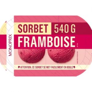 Monoprix Sorbet framboise - La bo&icirc;te de 540g