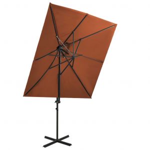 VidaXL Parasol d?port? ? double toit Terre cuite 250x250 cm