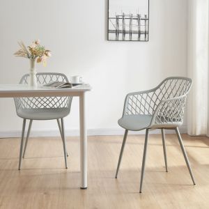 Lot de 2 chaises de salle à manger Kangasniemi 82 x 56 x 52 cm gris clair