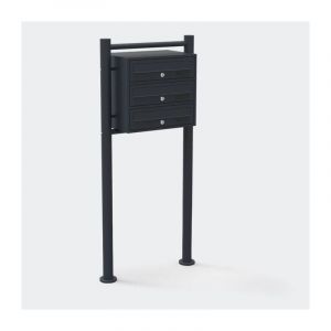 BC-Elec Boite aux lettres sur pieds Anthracite pour 3 appartements
