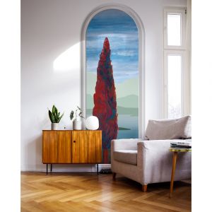 Plage Grand Décor Panoramique Découpé, Arche boiserie paysage de Toscane II, 204cm X 83 cm