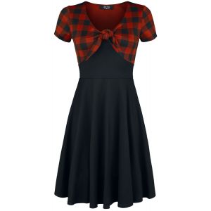 Robe courte Rockabilly de Rock Rebel by EMP - Robe Nouée À L'Avant Rock Rebel À Carreaux - S à XXL - pour Femme - noir/rouge