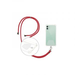 Avizar Case For You - Cordon Nylon Universel Avec Mousquetons Argent&eacute;s - Couleur : Rouge - Mod&egrave;le : Universel