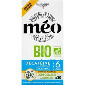 Méo Café etui de 20 capsules bio home compost decafeine x20-106g - La boite de 20 - 106g