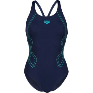 Arena Maillot De Bain 1 Piece - W V Back Graphic - Bleu Femme 38