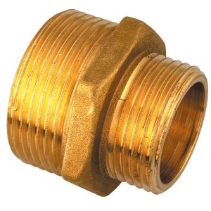 Raccord laiton hexagonal réduit à visser - M 1'1/2 à visser - M 2' - Sobime