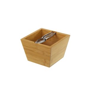 Wadiga Casse-noix bambou et métal chromé - 16x16x11cm