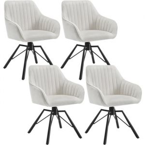 Chaise Salle à Manger Lot de 4.siège en Velours. Pieds en Métal. Chaise de Cuisine avec Dossier et Accoudoirs. Chaise Scandinave. Chaise Ergonomique.