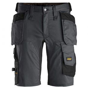 Snickers Short de travail extensible AW, gris et noir, taille 42