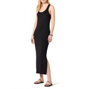 Amazon Essentials Robe Longue en Tissu Éponge Ultra Doux, à Dos Nageur (Déjà Daily Ritual) Femme, Noir, M