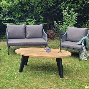 Gecko jardin Table basse en teck recycl&eacute; 120 cm, elfe