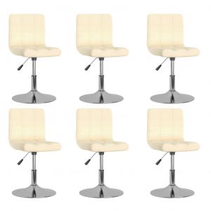 VidaXL 3087460 Swivel Dining Chairs 6 pcs Cream Fabric (334211×3)