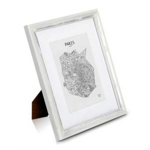 Cadre photo - Blumfeldt Casa chic Lancaster - rectangulaire 24,8 x 19,3 cm - bois - Blanc