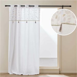 Douceur d'Intérieur, Rideau à Oeillets (140 x 240 cm) Duchesse, Coton/Polyester avec Top