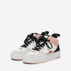 Only Femme ONLSAPHIRE-2 PU High Sneaker Noos Basket, White/Detail:Black, 40 EU