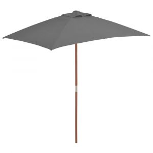 Parasol avec mât en bois 150 x 200 cm anthracite 02_0008109